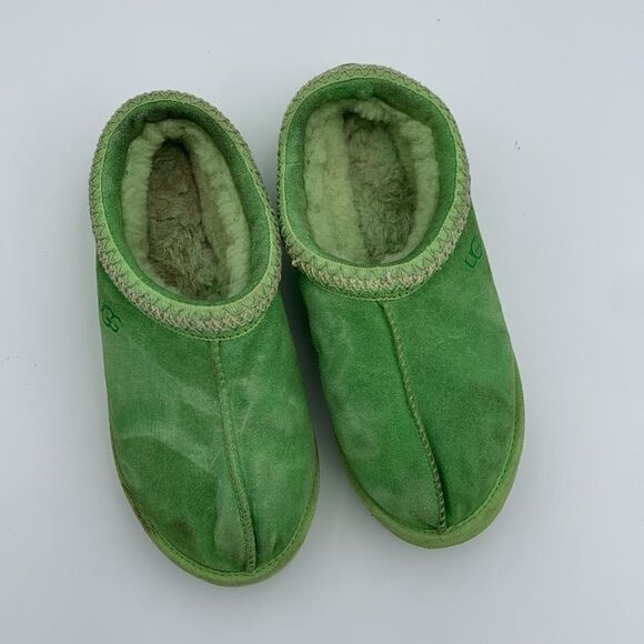 UGG bright lime green slip on Tasman style shoes mens size 10 - Picture 3 of 9